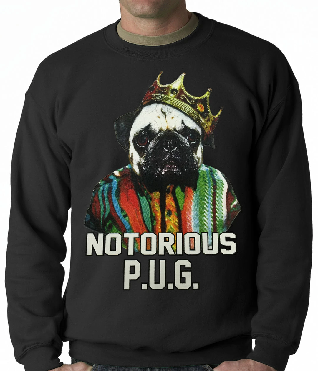 Bewild Notorious Pug Life Adult Crewneck 4 Bewild Notorious Pug Life Adult Crewneck