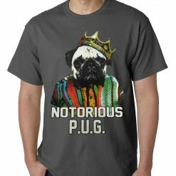 Bewild Cool Funny & Offensive Notorius Pug Life Mens T-shirt