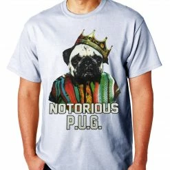 Bewild Cool Funny & Offensive Notorius Pug Life Mens T-shirt