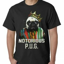Bewild Cool Funny & Offensive Notorius Pug Life Mens T-shirt