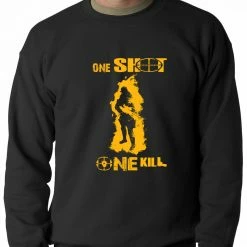 Bewild Cool Funny & Offensive One Shot One Kill Sniper Adult Crewneck