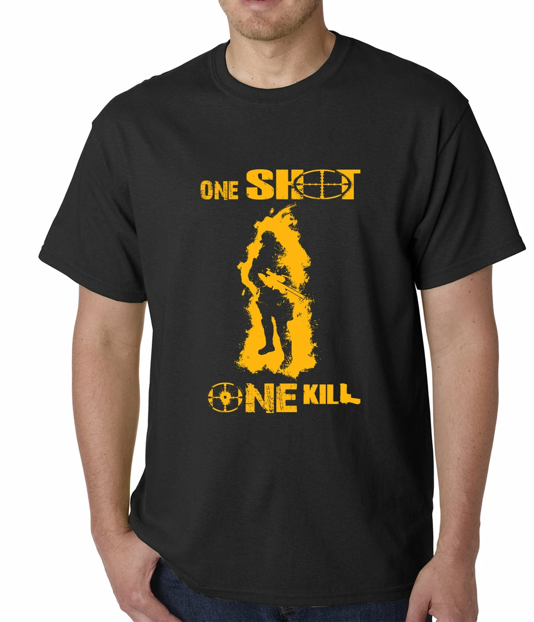 Bewild One Shot One Kill Sniper Mens T-shirt 4 Bewild One Shot One Kill Sniper Mens T-shirt