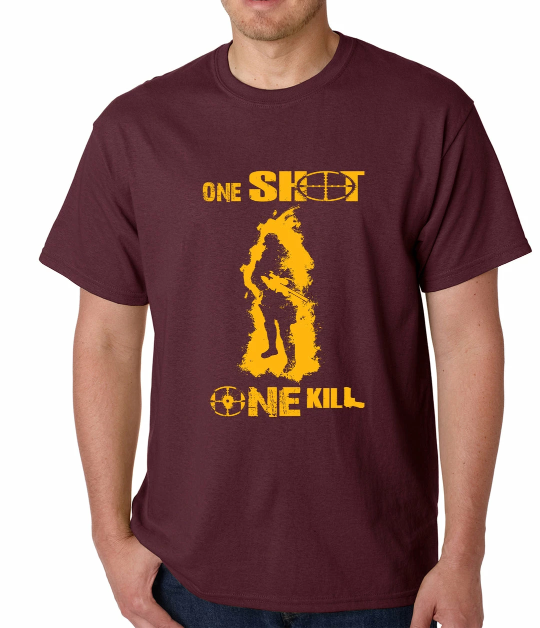 Bewild One Shot One Kill Sniper Mens T-shirt 8 Bewild One Shot One Kill Sniper Mens T-shirt