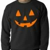 Bewild Halloween Sweatshirt - Orange Jack O' Lantern Adult Crewneck Halloween Prints