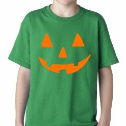 Bewild Halloween Tshirt - Orange Jack O' Lantern Kids T-shirt Halloween Prints