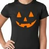 Bewild Halloween Tshirt - Orange Jack O' Lantern Womens T-shirt