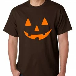 Bewild Halloween Tshirt - Orange Jack O' Lantern Mens T-shirt