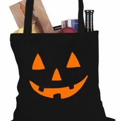 Bewild Halloween Prints Orange Jack O' Lantern Tote Bag