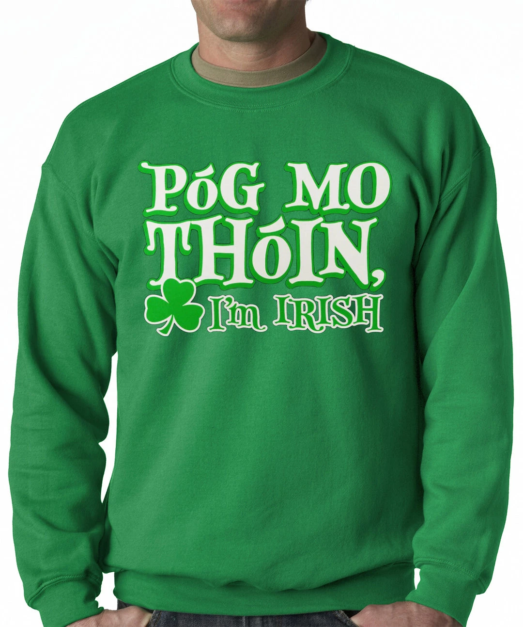 Bewild P��g Mo Th��in! "Kiss My Ass" I'm Irish Adult Crewneck 3 Bewild P��g Mo Th��in! "Kiss My Ass" I'm Irish Adult Crewneck