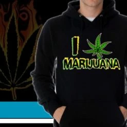 Bewild Pothead & Stoner Sweatshirts - I Love Marijuana Hoodie