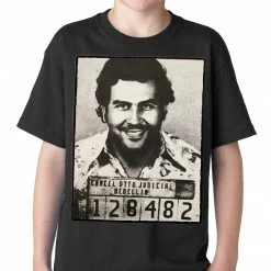 Bewild Cool Funny & Offensive Pablo Escobar Smiling Mug Shot Kids T-shirt