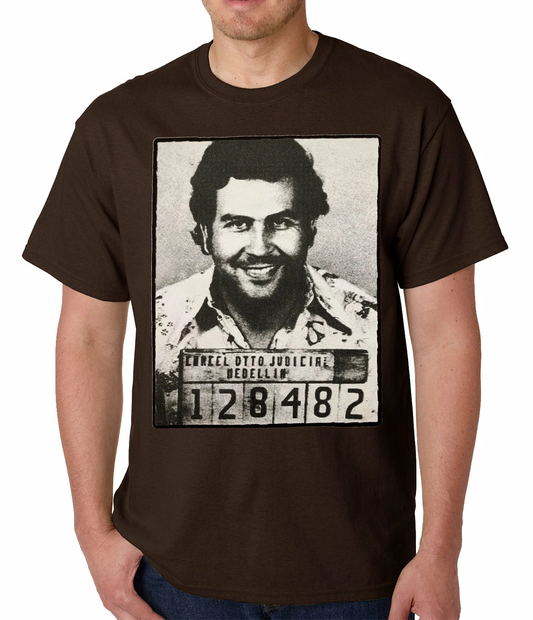 Bewild Cool Funny & Offensive Pablo Escobar Smiling Mug Shot Mens T-shirt 4 Bewild Cool Funny & Offensive Pablo Escobar Smiling Mug Shot Mens T-shirt