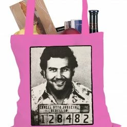 Bewild Pablo Escobar Smiling Mug Shot Tote Bag Cool Funny & Offensive