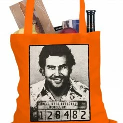 Bewild Pablo Escobar Smiling Mug Shot Tote Bag Cool Funny & Offensive