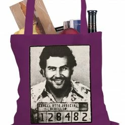 Bewild Pablo Escobar Smiling Mug Shot Tote Bag Cool Funny & Offensive
