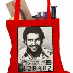 Bewild Pablo Escobar Smiling Mug Shot Tote Bag Cool Funny & Offensive