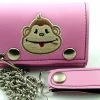 Bewild Pink Monkey Embroidered Chain Wallet