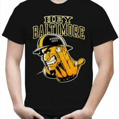 Bewild Sport Inspiration Hey Baltimore - Pittsburgh Guy With Middle Finger Mens T-shirt