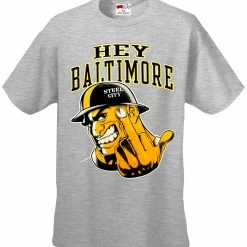 Bewild Sport Inspiration Hey Baltimore - Pittsburgh Guy With Middle Finger Mens T-shirt