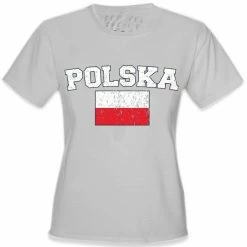 Bewild Poland "Polska" Vintage Flag International Girls T-Shirt Nationality & Ethnic
