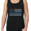 Bewild Police Thin Blue Line American Flag - Support Police Department Horizontal Tanktop