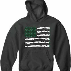 Bewild Cool Funny & Offensive Pot American Flag Adult Hoodie