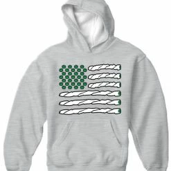 Bewild Cool Funny & Offensive Pot American Flag Adult Hoodie