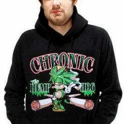 Bewild Pot Head Gamer Sweatshirts - Chronic The Hemp Hog Hoodie Cool Funny & Offensive