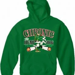 Bewild Pot Head Gamer Sweatshirts - Chronic The Hemp Hog Hoodie Cool Funny & Offensive