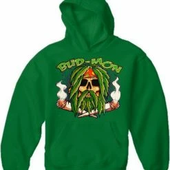 Bewild Pot Head & Stoner Sweatshirts - Bud Mon Hoodie