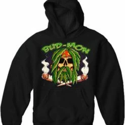 Bewild Pot Head & Stoner Sweatshirts - Bud Mon Hoodie