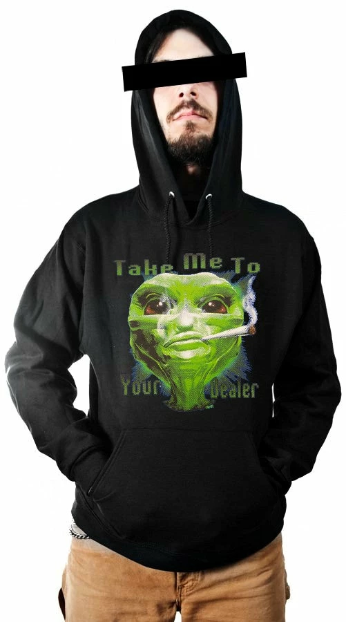 Bewild Pot Head & Stoner Sweatshirts - Take Me To Your Dealer Alien Hoodie 3 Bewild Pot Head & Stoner Sweatshirts - Take Me To Your Dealer Alien Hoodie