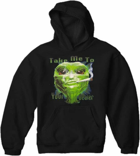 Bewild Pot Head & Stoner Sweatshirts - Take Me To Your Dealer Alien Hoodie 4 Bewild Pot Head & Stoner Sweatshirts - Take Me To Your Dealer Alien Hoodie