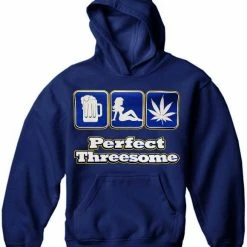 Bewild Pot Head & Stoner Sweatshirts - The Perfect Threesome Hoodie Cool Funny & Offensive