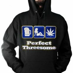 Bewild Pot Head & Stoner Sweatshirts - The Perfect Threesome Hoodie Cool Funny & Offensive