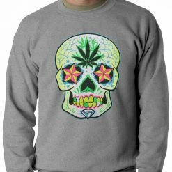 Bewild Pot Leaf Sugar Skull Crewneck