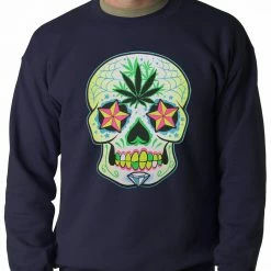 Bewild Pot Leaf Sugar Skull Crewneck
