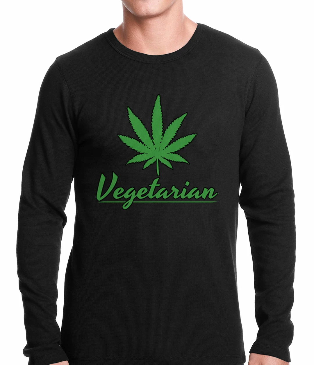 Bewild Cool Funny & Offensive Pot Leaf Vegetarian Thermal Shirt 4 Bewild Cool Funny & Offensive Pot Leaf Vegetarian Thermal Shirt
