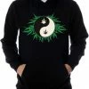 Bewild Cool Funny & Offensive Pothead & Stoner Sweatshirts - 420 Pot Leaf Yin Yang Hoodie