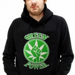 Bewild Pothead & Stoner Sweatshirts - Green Power Hoodie Cool Funny & Offensive