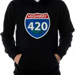 Bewild Pothead & Stoner Sweatshirts - Highway 420 Hoodie Cool Funny & Offensive