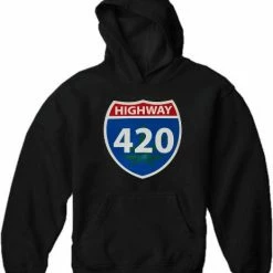 Bewild Pothead & Stoner Sweatshirts - Highway 420 Hoodie Cool Funny & Offensive