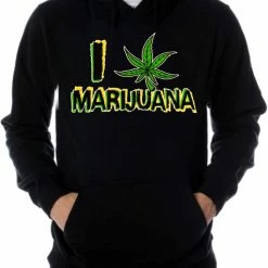 Bewild Pothead & Stoner Sweatshirts - I Love Marijuana Hoodie