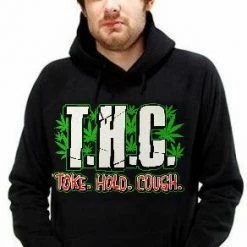 Bewild Pothead & Stoner Sweatshirts - THC Toke Hold Cough Hoodie