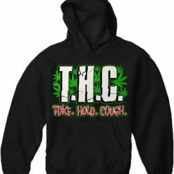 Bewild Pothead & Stoner Sweatshirts - THC Toke Hold Cough Hoodie