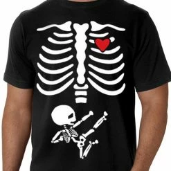 Bewild Halloween Prints Pregnant Ninja Skeleton Men's T-Shirt