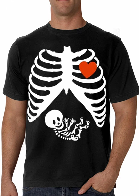 Bewild Halloween Prints Pregnant Skeleton Men's T-Shirt 10 Bewild Halloween Prints Pregnant Skeleton Men's T-Shirt