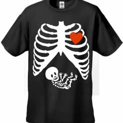 Bewild Halloween Prints Pregnant Skeleton Men's T-Shirt