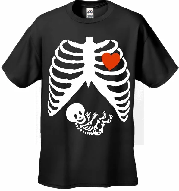 Bewild Halloween Prints Pregnant Skeleton Men's T-Shirt 4 Bewild Halloween Prints Pregnant Skeleton Men's T-Shirt