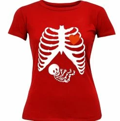 Bewild Halloween Prints Pregnant Skeleton Women's T- Shirt